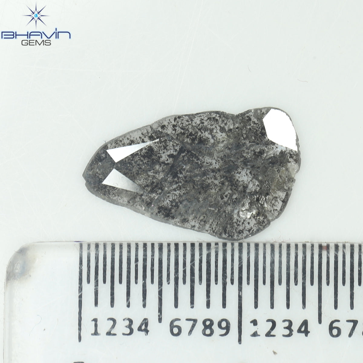 1.26 CT Slice Natural Diamond Salt And Papper Color Clarity I3 (13.20 MM)