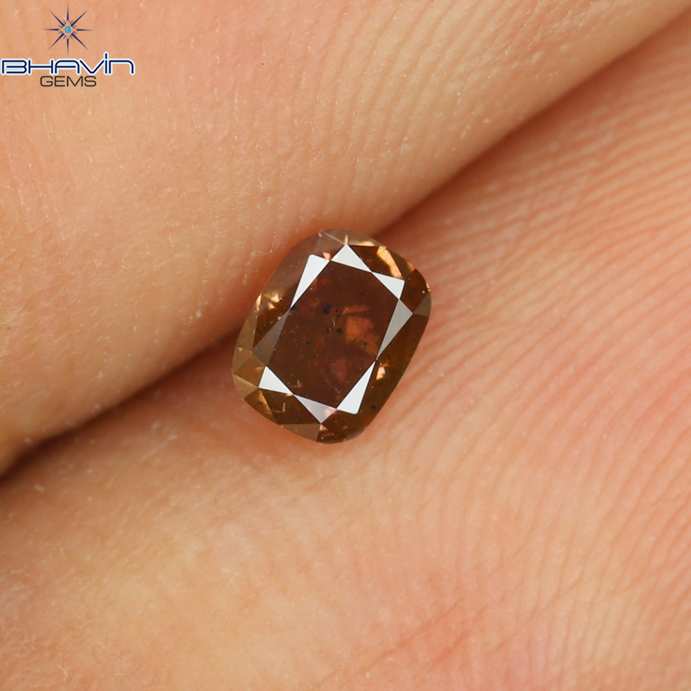 0.22 CT クッション シェイプ ナチュラル ルース ダイヤモンド ピンク カラー I1 クラリティ (3.98 MM)