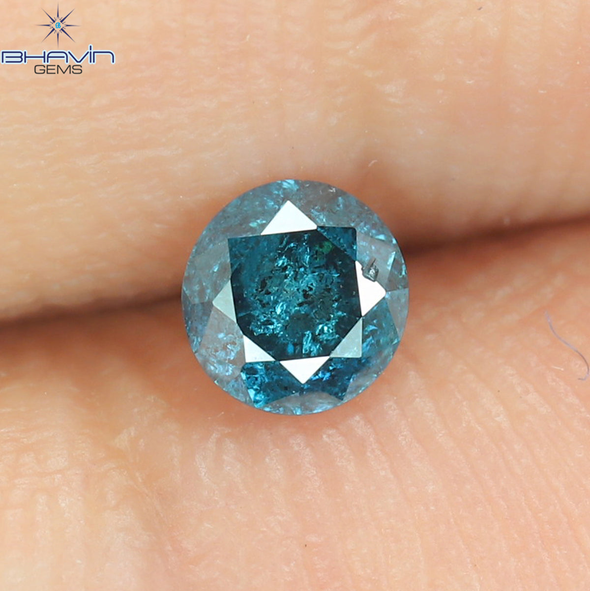 0.25 CT Natural Round Diamond Enhanced Blue Color Clarity I3 (3.79 MM)