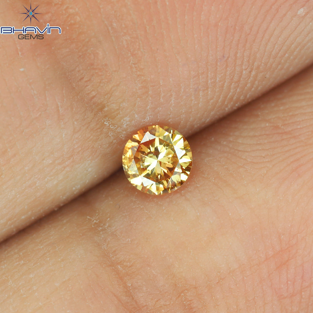 0.17 CT ラウンド シェイプ ナチュラル ダイヤモンド ピンク色 SI1 クラリティ (3.46 MM)