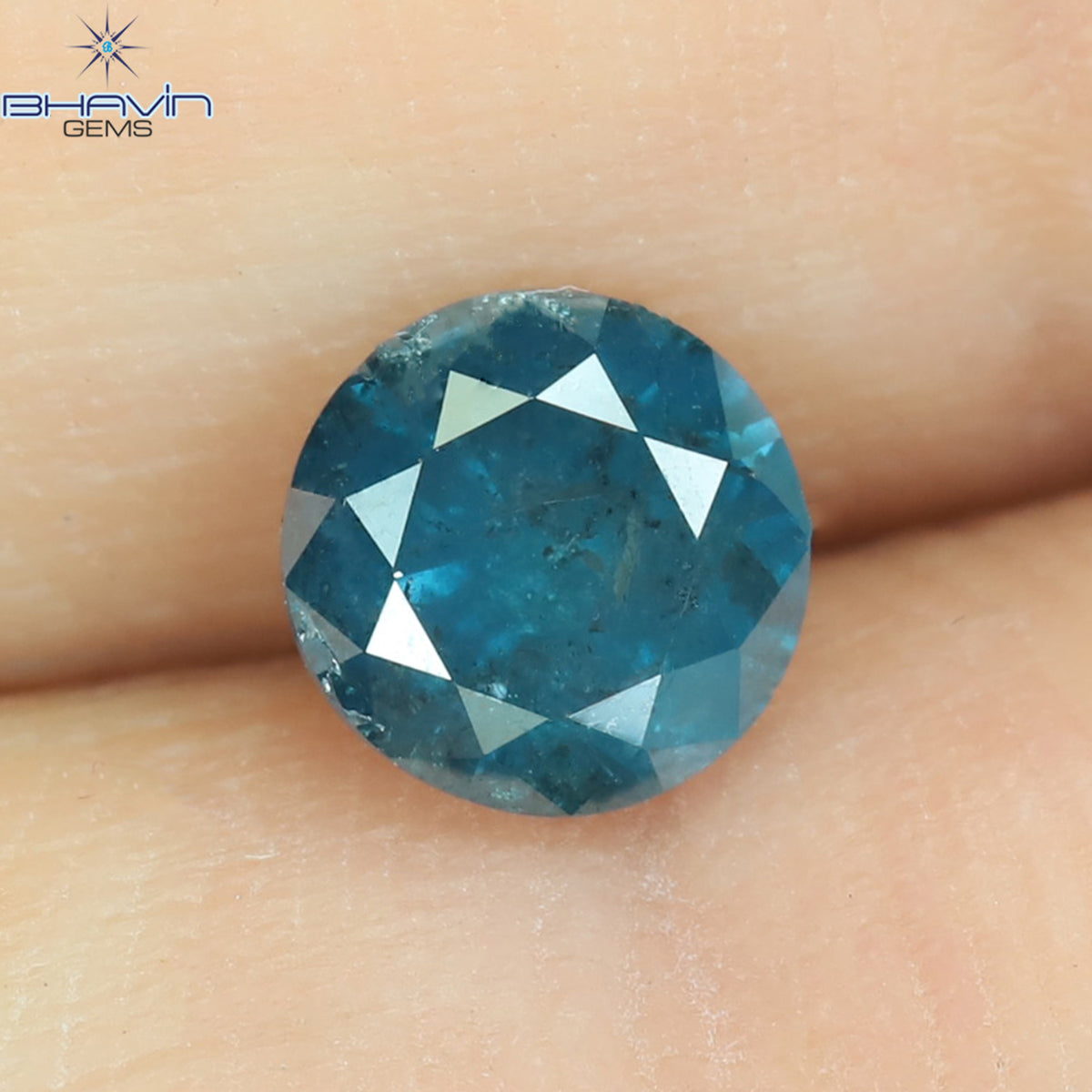 0.71 CT Natural Round Diamond Enhanced Blue Color Clarity I3 (5.32 MM)