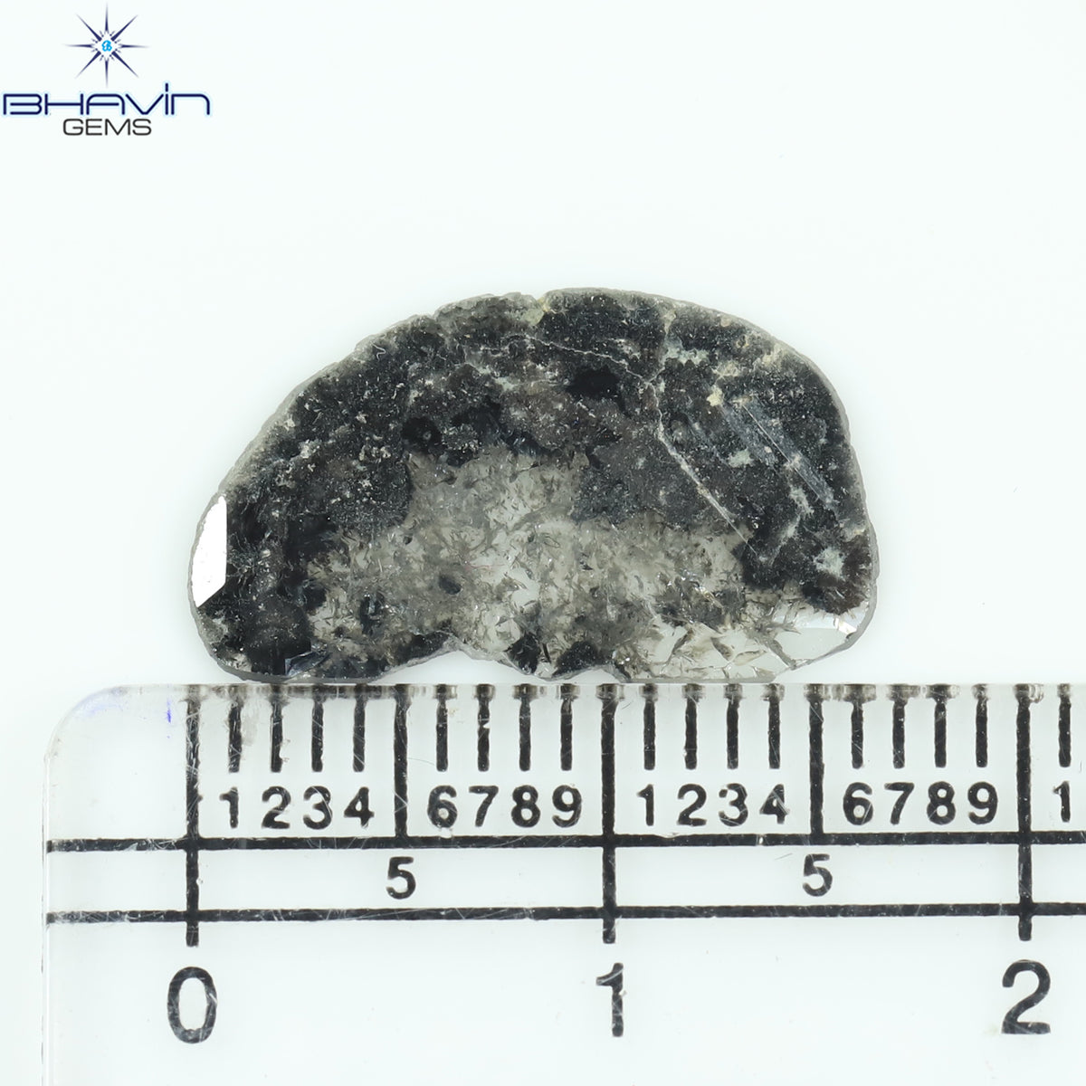 2.15 CT スライス シェイプ ナチュラル ダイヤモンド ソルト アンド ペッパー カラー I3 クラリティ (16.58 MM)