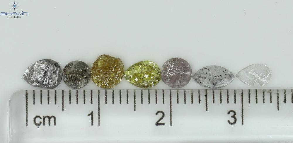1.16 CT /7 Pcs Uncut Shape Mix Natural Loose Diamond I3 Clarity (5.93 MM)