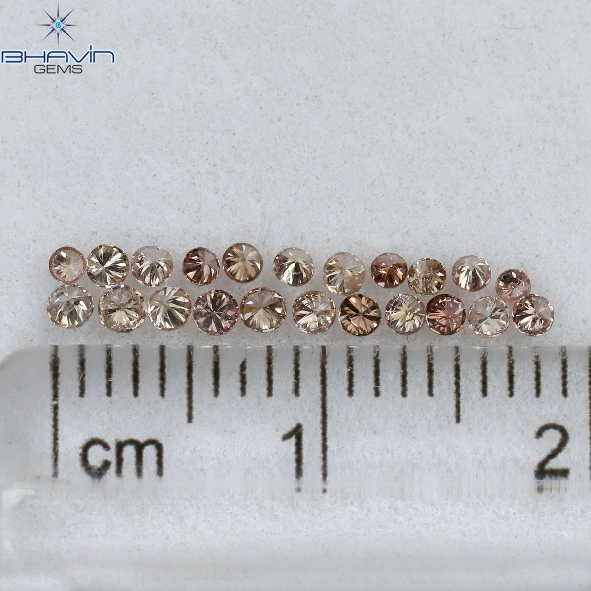 0.69 CT/48 Pcs Natural Round Diamond Pink (Argyle) Color Clarity SI (1.70 MM)