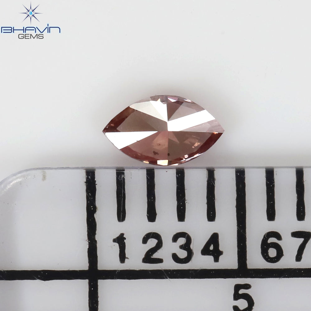 0.09 CT マーキス シェイプ ナチュラル ルース ダイヤモンド ピンク色 VS1 クラリティ (4.09 MM)