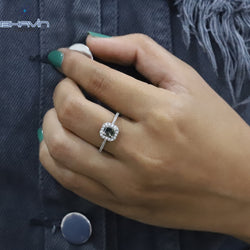 Emerald Diamond, Grey Diamond, Natural Diamond Ring, Engagement Ring
