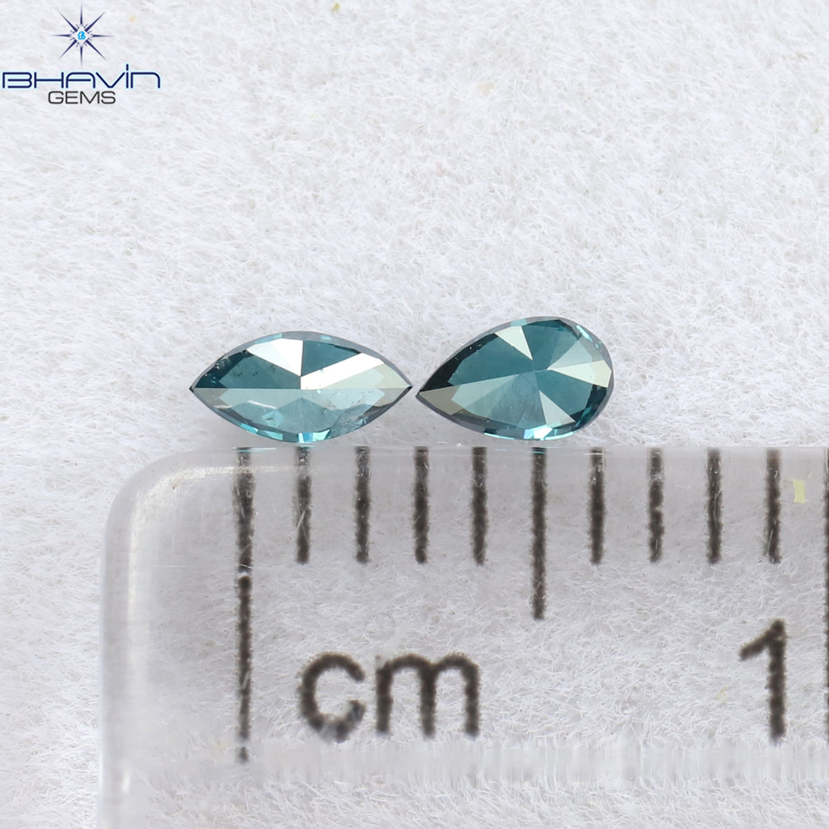 0.13 CT/2 ピース ミックス シェイプ ナチュラル ダイヤモンド ブルー カラー SI1 クラリティ (3.80 MM)