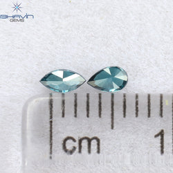 0.13 CT/2 Pcs Mix Shape Natural Diamond Blue Color SI1 Clarity (3.80 MM)