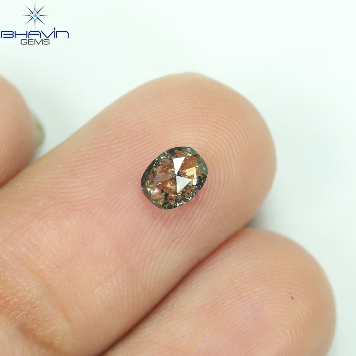 0.39 CT Natural Oval Diamond Salt And Pepper Color Clarity I3 (4.95 MM)