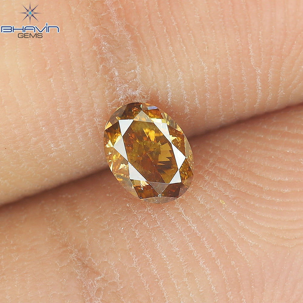 0.33 CT、オーバル ダイヤモンド、ブラウン ピンク色、天然ルース ダイヤモンド、クラリティ SI1、(4.82 MM)