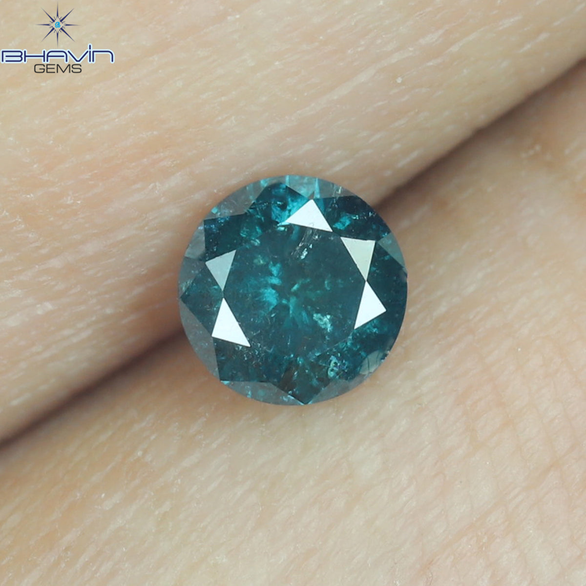 0.40 CT Natural Round Diamond Enhanced Blue Color Clarity I3 (4.66 MM)