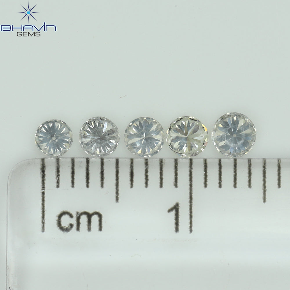 0.45 CT/5 Pcs Round Shape Natural Loose Diamond White Color SI1 Clarity (2.80 MM)