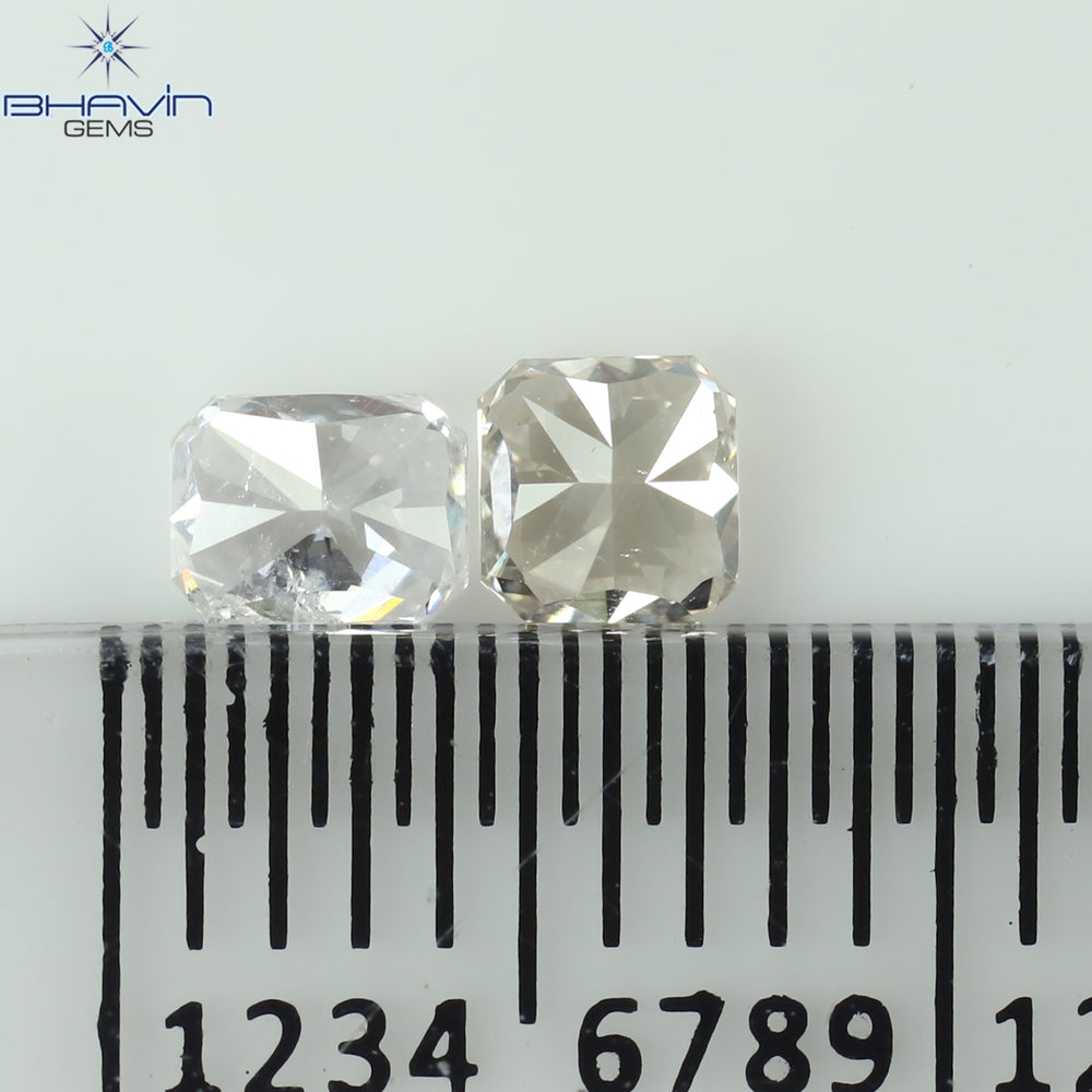 0.36 CT/2 ピース ラディアント ダイヤモンド ホワイト カラー ナチュラル ルース ダイヤモンド クラリティ VS-SI (3.96 MM)