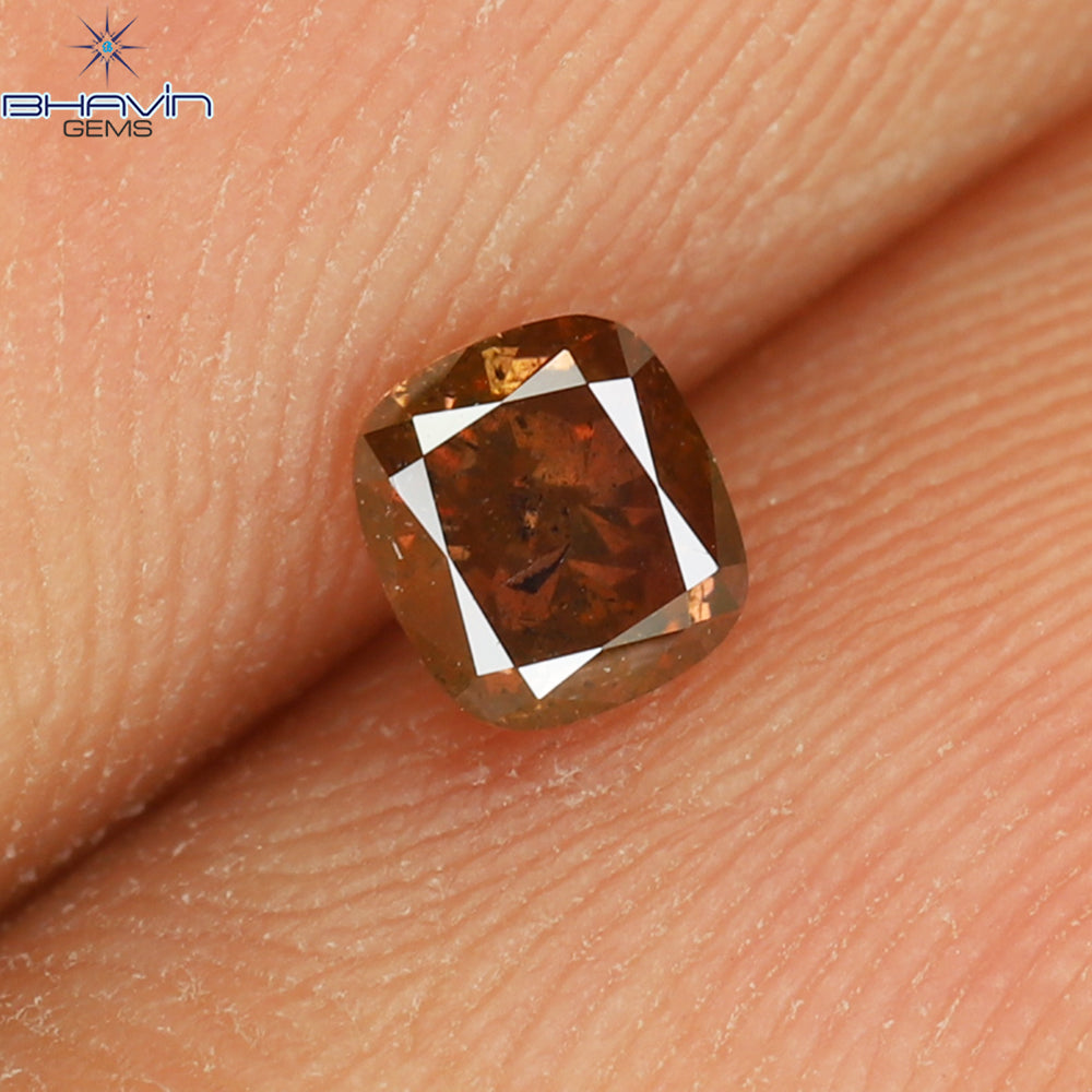 0.24 CT Natural Cushion Diamond Enhanced Pink Color Clarity I2 (3.60 MM)