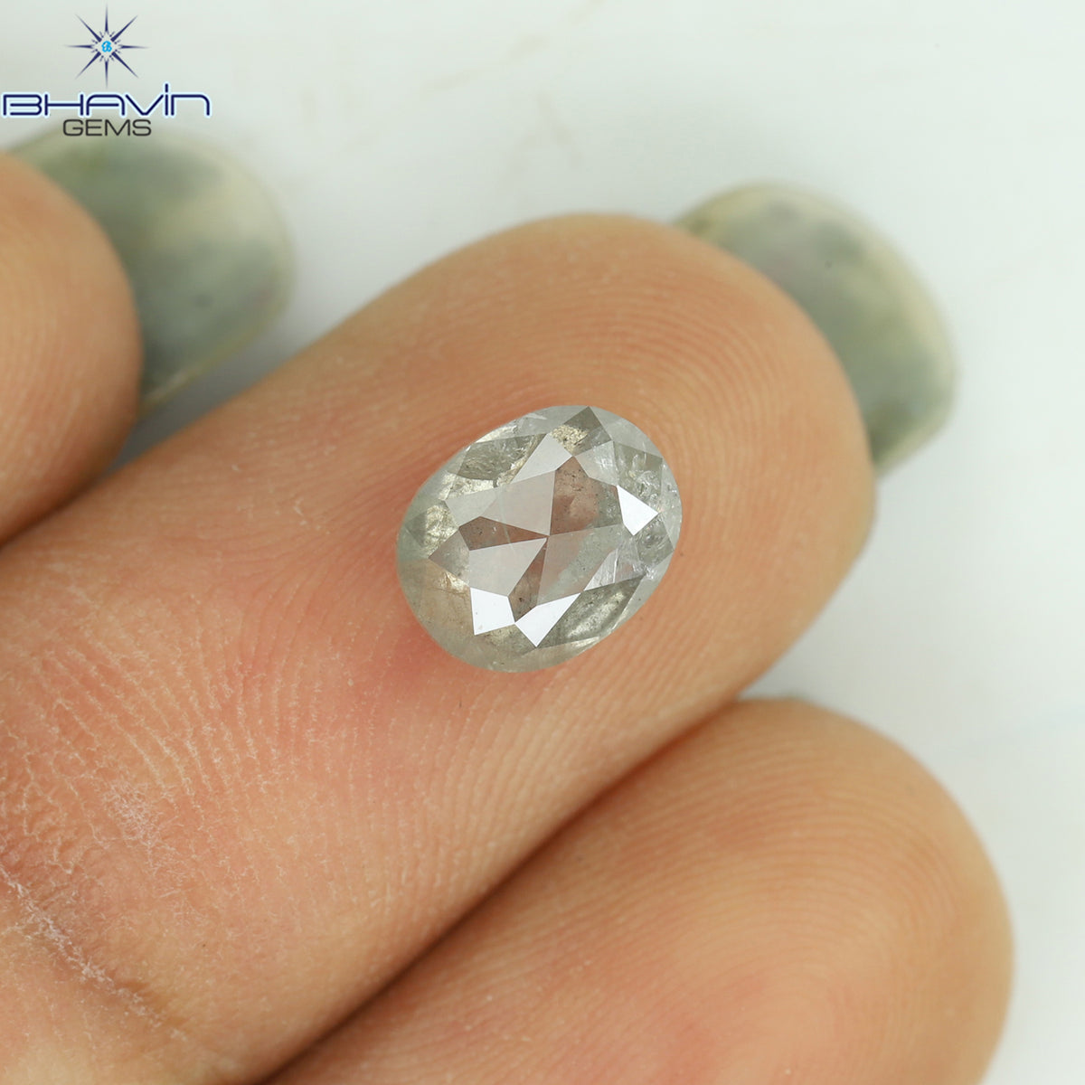 1.27 CT オーバルシェイプ ナチュラル ルース ダイヤモンド ホワイト ミルキー カラー I3 クラリティ (7.09 MM)