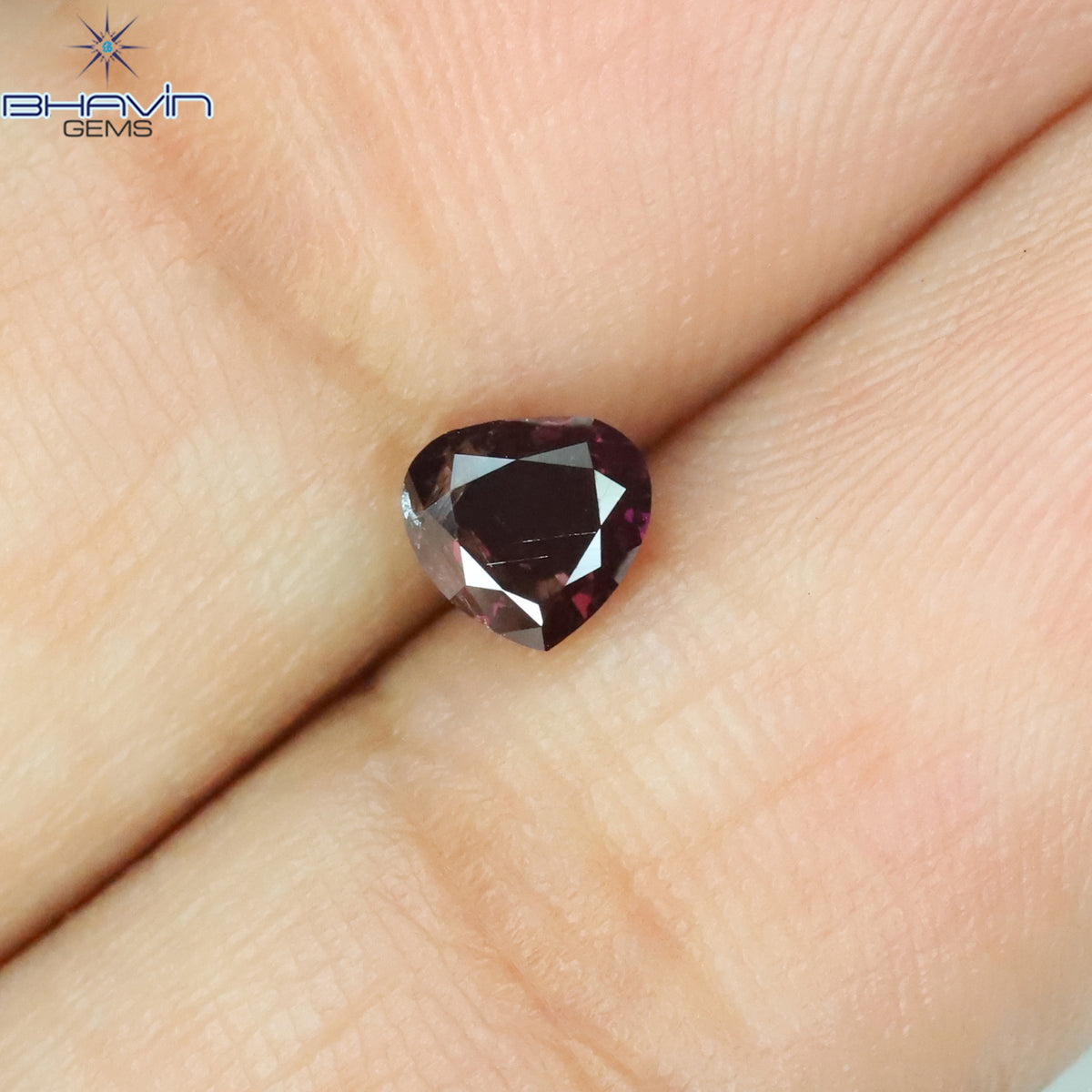 0.39 CT Natural Heart Diamond Enhanced Pink Color Clarity I1 (4.42 MM)
