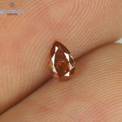0.12 CT ペアシェイプ ナチュラル ダイヤモンド ピンク色 SI1 クラリティ (4.19 MM)