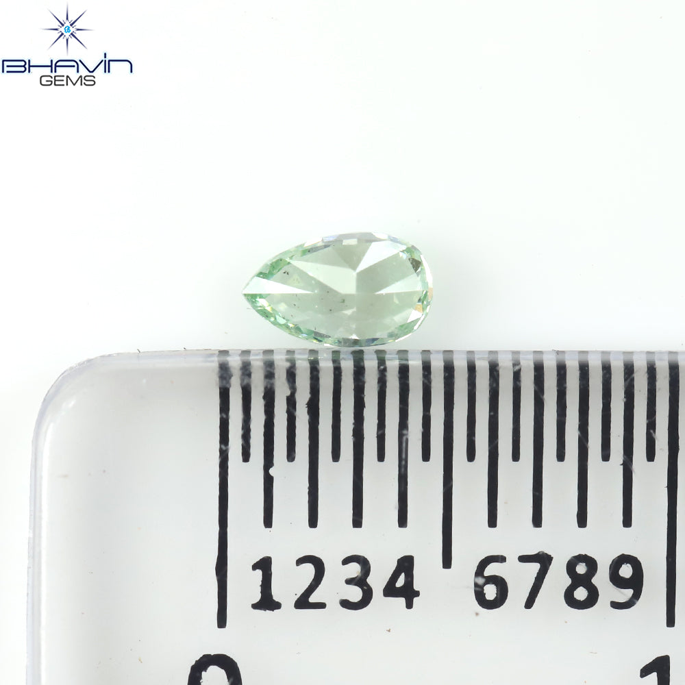 0.15 CT Natural Pear Diamond Enhanced Bluish Green Color Clarity VS2 (4.22 MM)