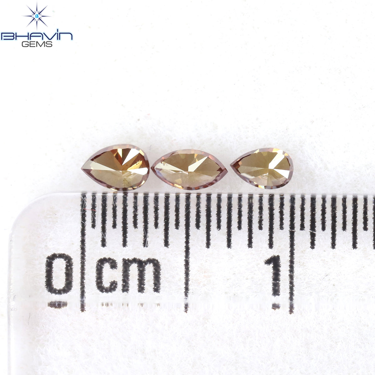 0.20 CT/3 ピース ミックス シェイプ ナチュラル ダイヤモンド ピンク色 VS2 クラリティ (3.63 MM)
