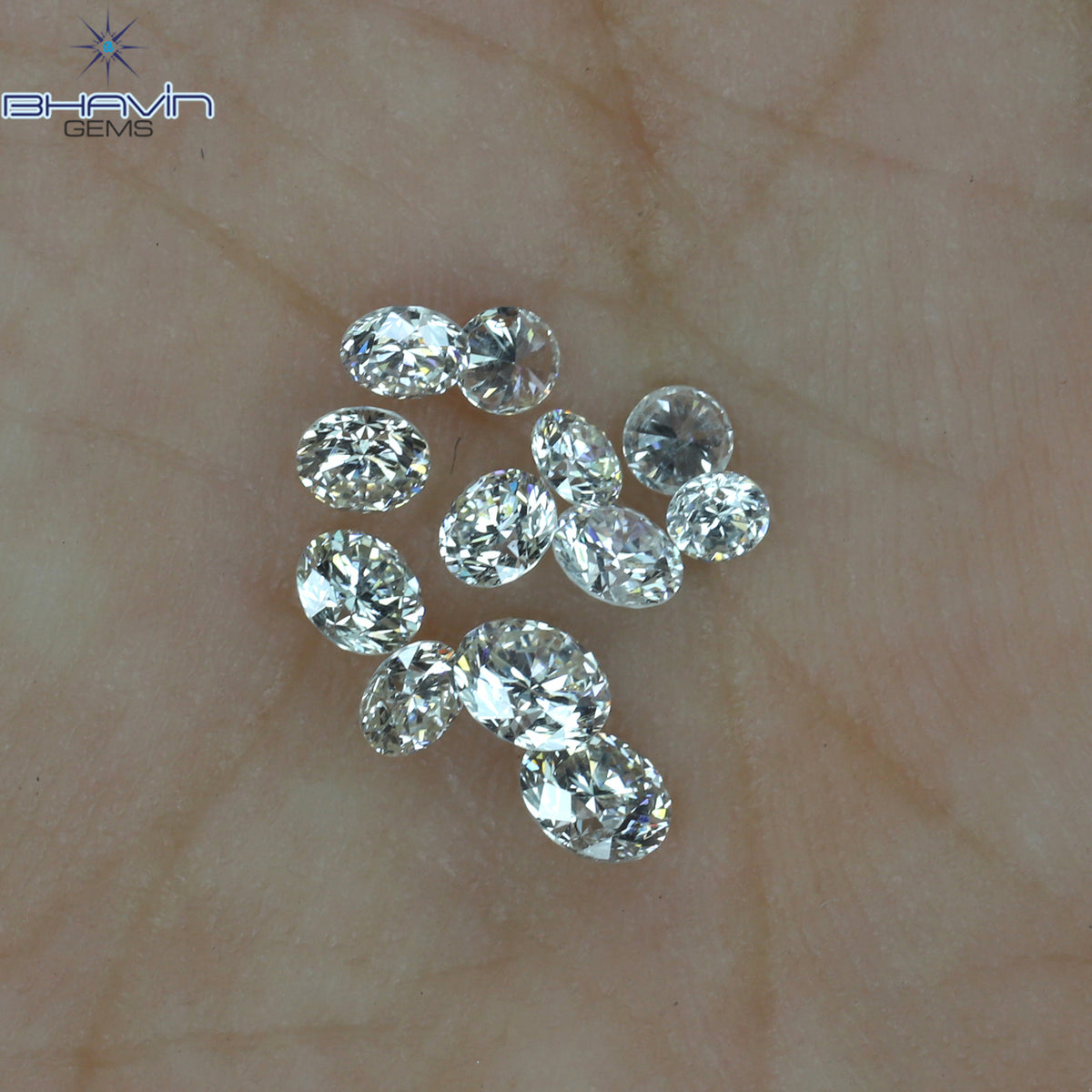 0.66 CT/12 Pcs Natural Round Diamond White Color Clarity VS2 (3.00 MM)