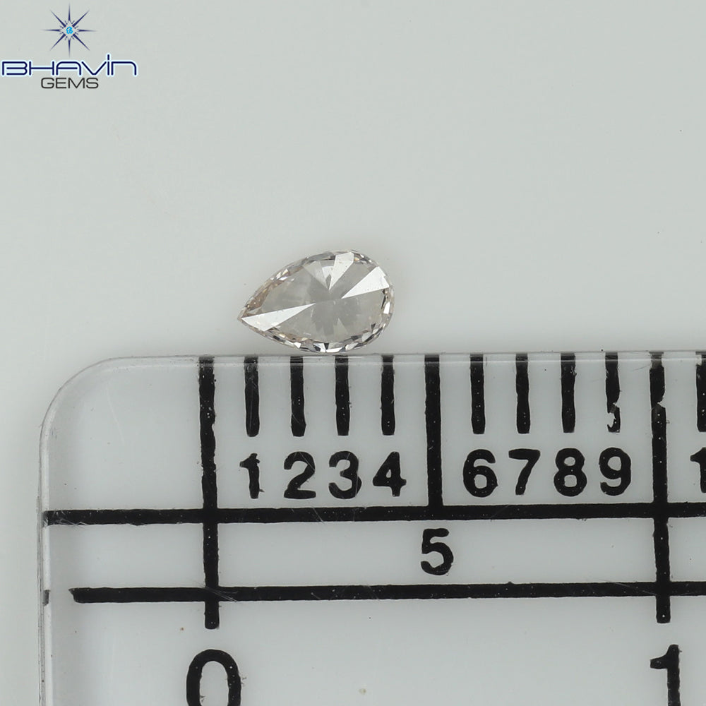 0.08 CT Natural Pear Diamond Pink Color Clarity VS1 (3.45 MM)
