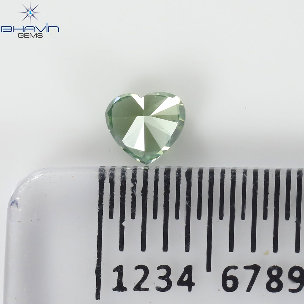 0.18 CT Natural Heart Diamond Enhanced Green Color Clarity VS2 (3.66 MM)
