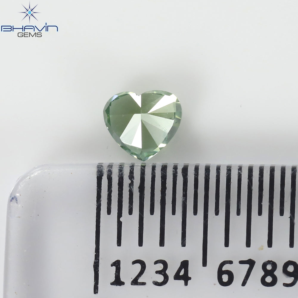 0.18 CT ハート シェイプ ナチュラル ダイヤモンド グリーン カラー VS2 クラリティ (3.66 MM)