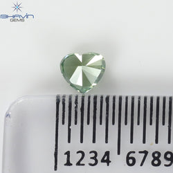 0.18 CT ハート シェイプ ナチュラル ダイヤモンド グリーン カラー VS2 クラリティ (3.66 MM)