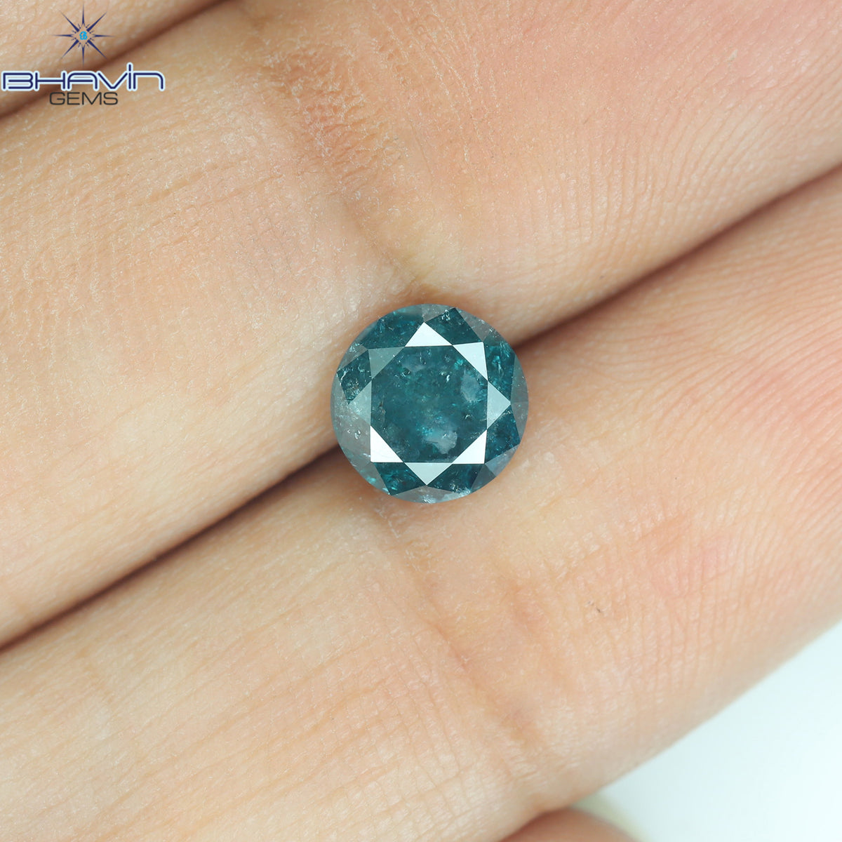 0.73 CT Natural Round Diamond Enhanced Blue Color Clarity I3 (5.72 MM)