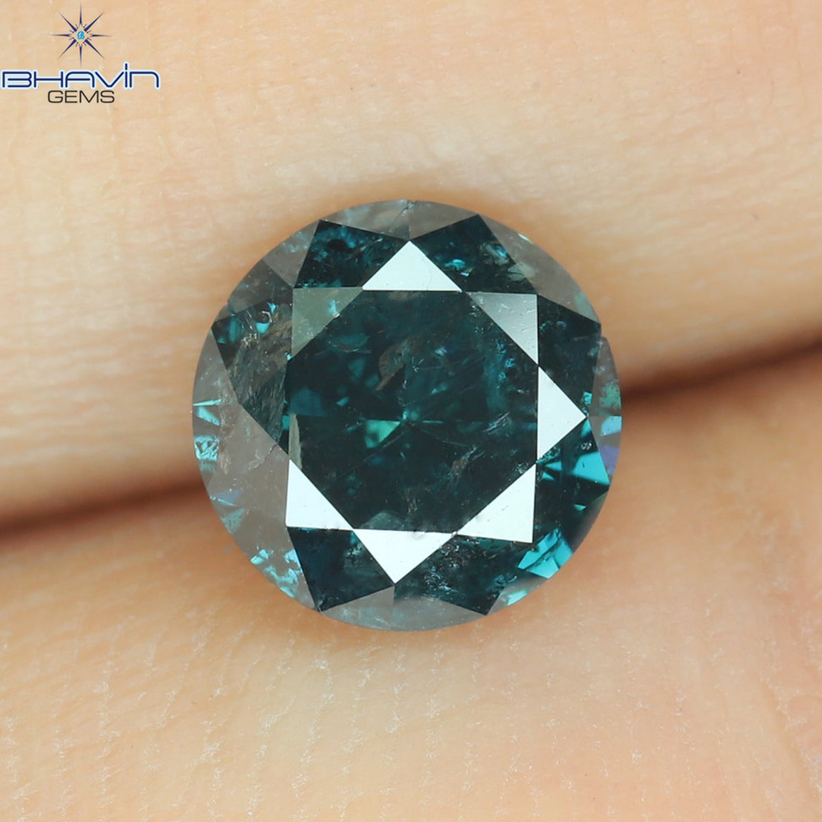 1.09 CT Natural Round Diamond Enhanced Blue Color Clarity I3 (6.43 MM)