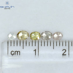 0.50 CT/5 Pcs Oval Shape Natural Diamond Mix Color SI2 Clarity (4.00 MM)