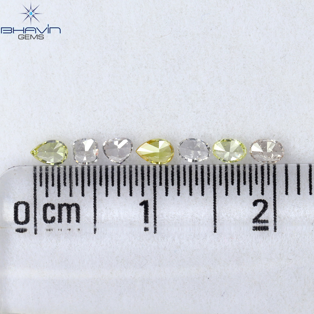 0.46 CT/7 ピース ミックス シェイプ ナチュラル ダイヤモンド ミックス カラー VS-SI クラリティ (3.12 MM)