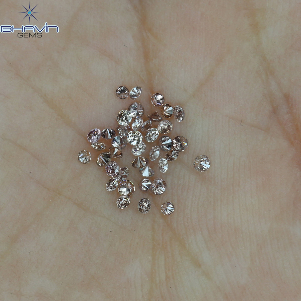 0.26 CT/39 Pcs Natural Round Diamond Pink (Argyle) Color Clarity SI (1.35 MM)
