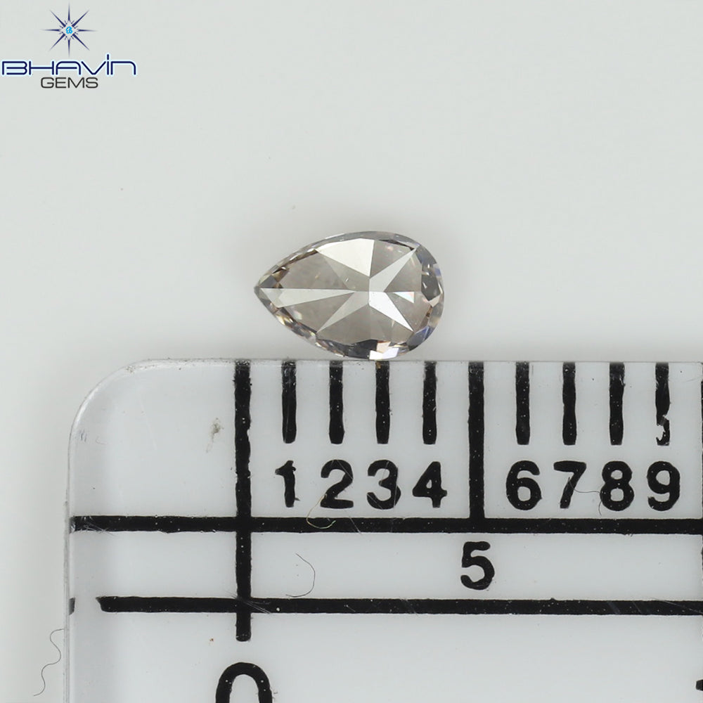 0.17 CT Natural Pear Diamond Pink Color Clarity VS1 (4.06 MM)