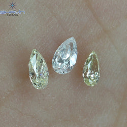 0.30 CT/3 PCS Pear Shape Natural Diamond White Color VS-SI Clarity (4.15 MM)