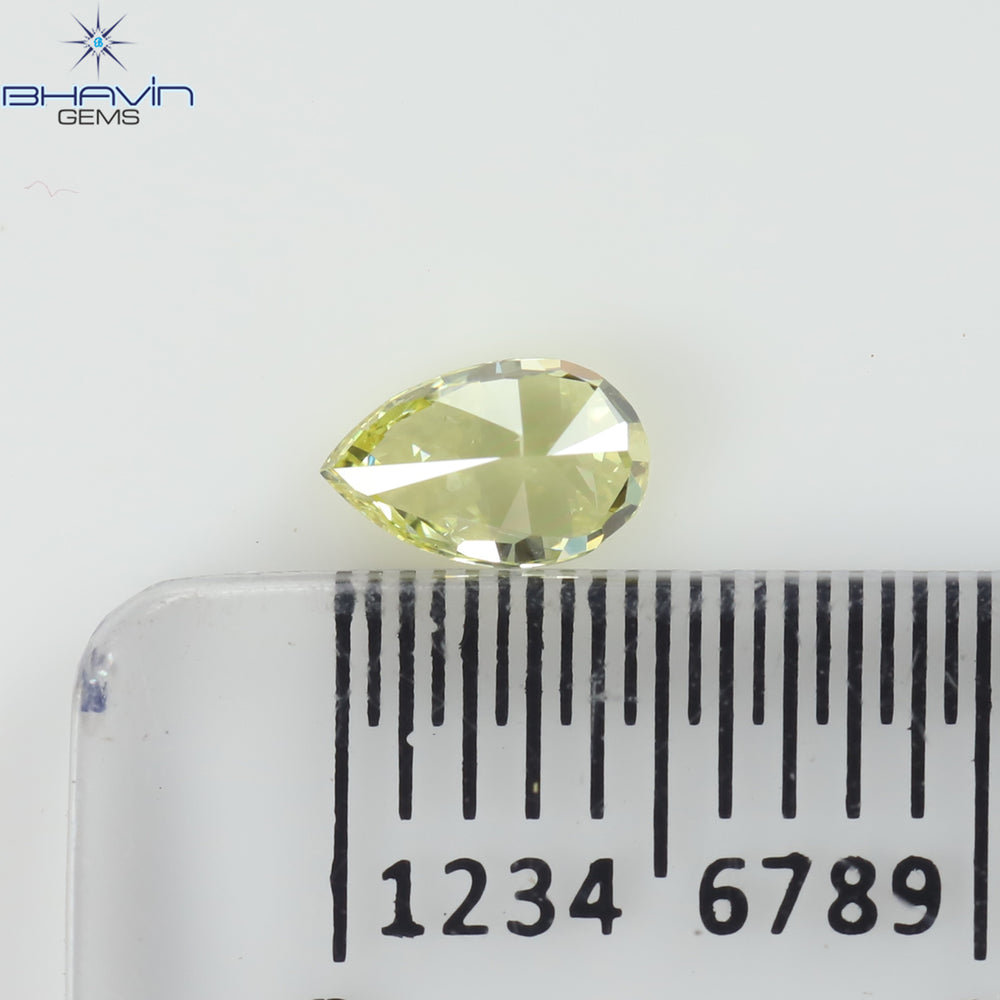 0.29 CT ペアシェイプ ナチュラル ダイヤモンド イエロー カラー VS1 クラリティ (5.18 MM)