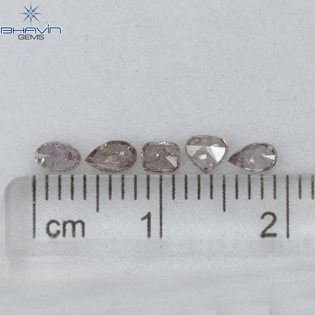 0.61 CT/5 Pcs Natural Mix Diamond Pink Color Clarity I1 (3.96 MM)