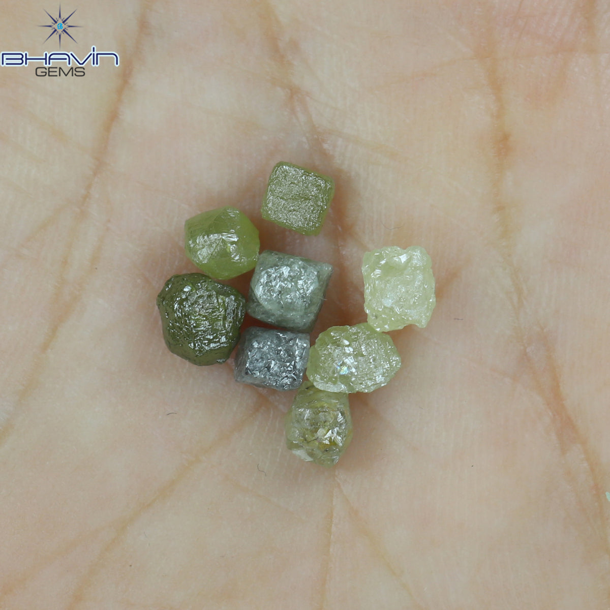 4.05 CT/8 Pcs Natural Rough Diamond Mix Color Clarity I3 (4.37 MM)