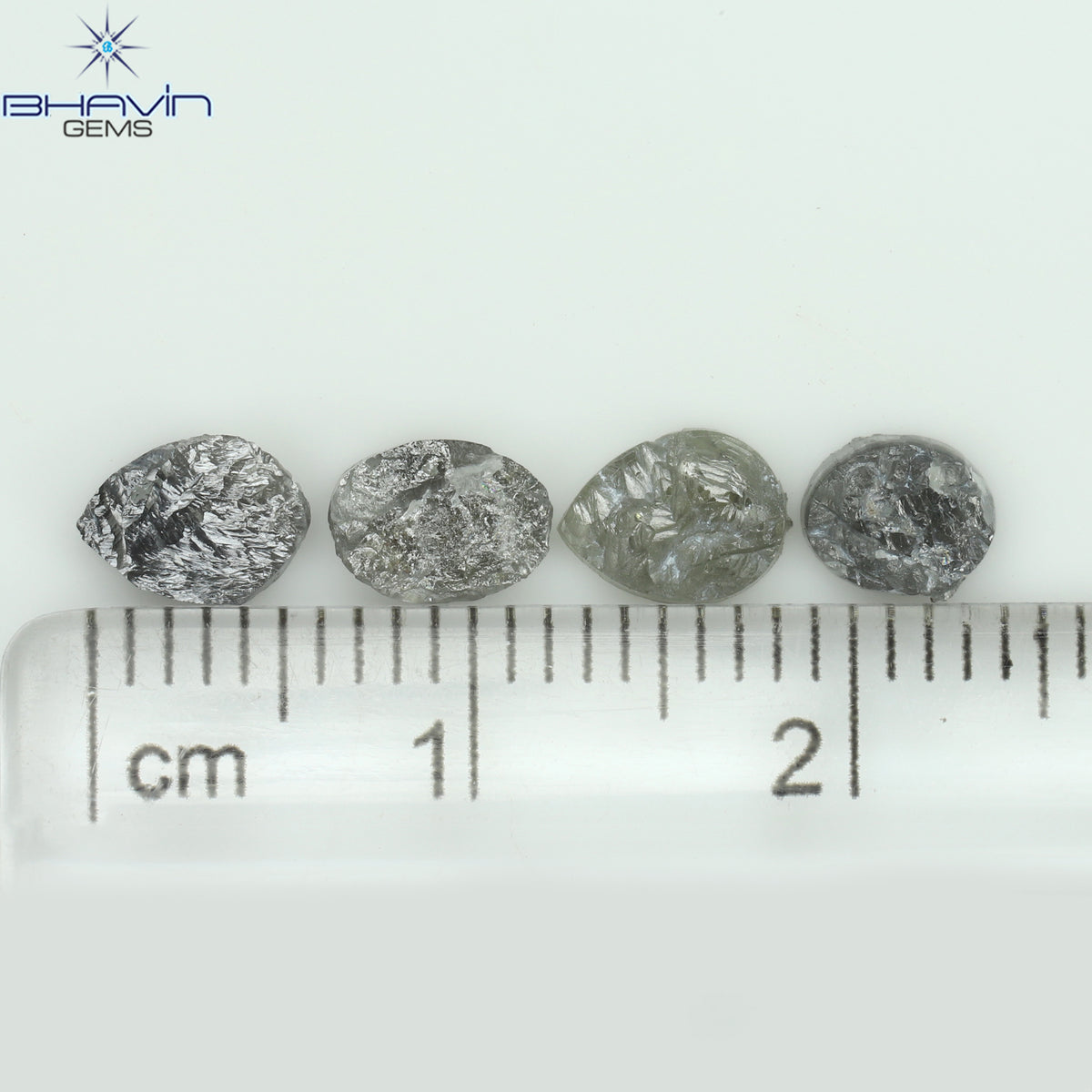 1.05 CT、ノーカット ポルキ シェイプ、天然ダイヤモンド、ブルー カラー、I3 クラリティ (5.42 MM)
