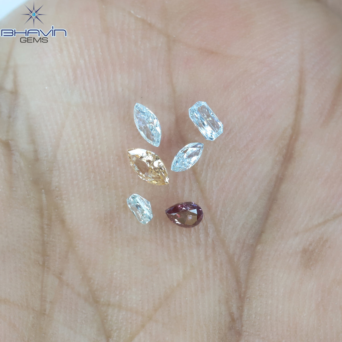 0.39 CT/6 Pcs Natural Mix Diamond Enhanced Mix Color Clarity VS-SI (4.14 MM)