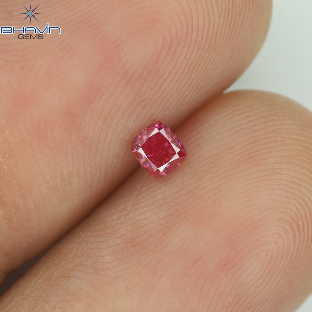 0.14 CT Natural Cushion Diamond Enhanced Pink Color Clarity VS1 (2.88 MM)