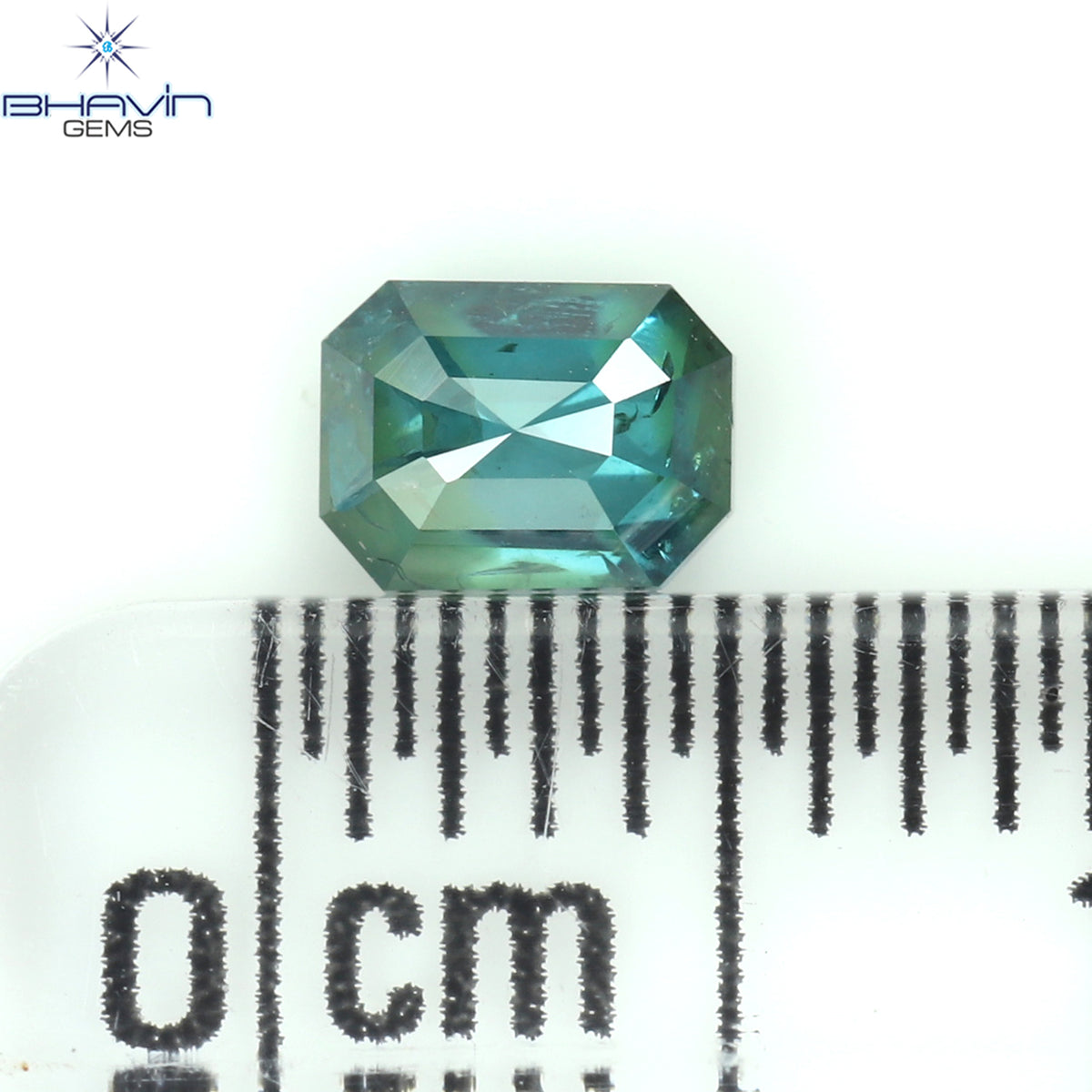 0.38 CT Natural Emerald Diamond Enhanced Blue Color Clarity I2 (4.46 MM)