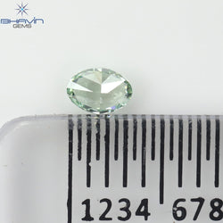0.10 CT Oval Shape Natural Diamond Bluish Green Color VS1 Clarity (3.57 MM)