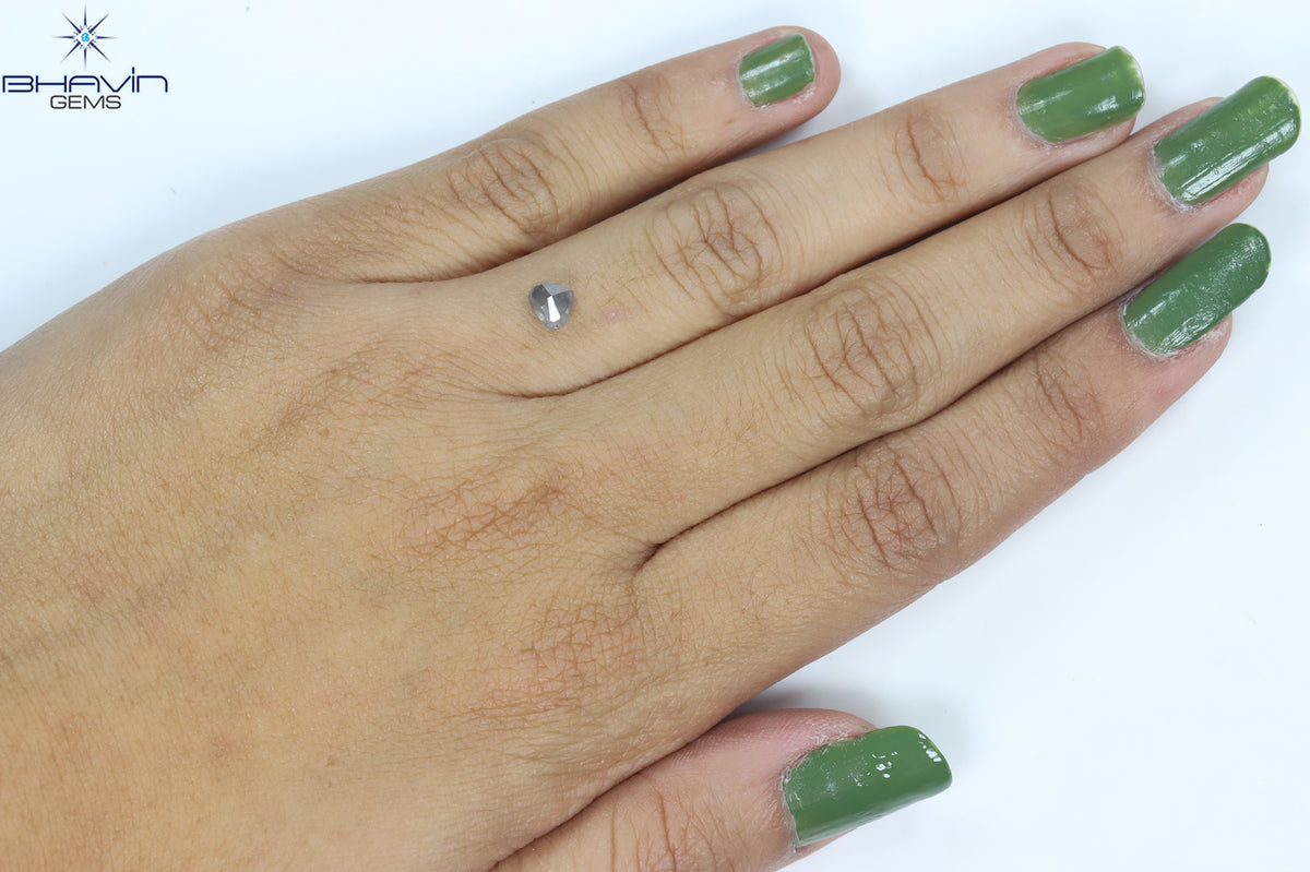 0.60 CT Natural Heart Diamond Salt and Pepper Color Clarity I3 (5.17 MM)