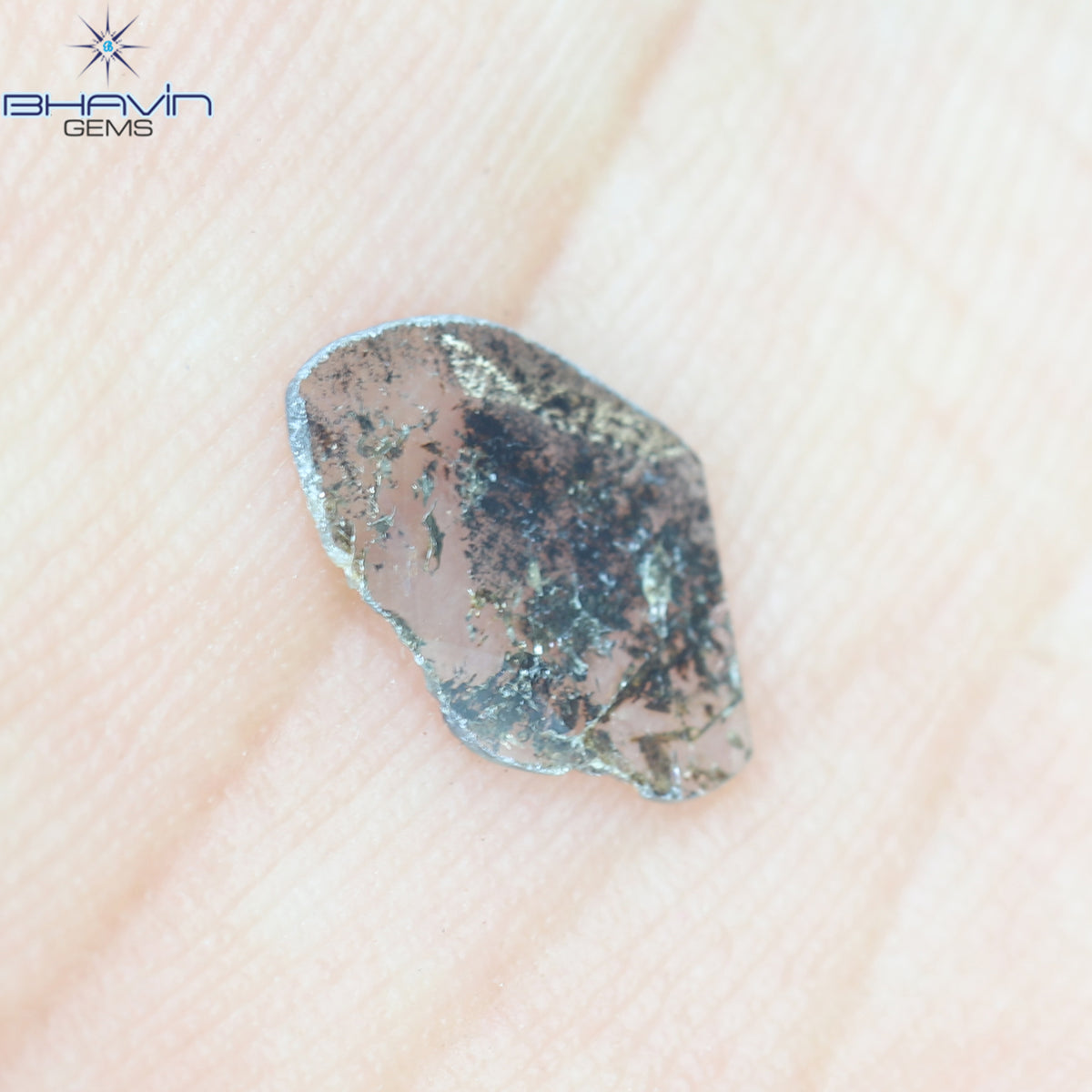 0.45 CT スライス シェイプ 天然ダイヤモンド ソルト アンド ペッパー カラー I3 クラリティ (0.45 MM)