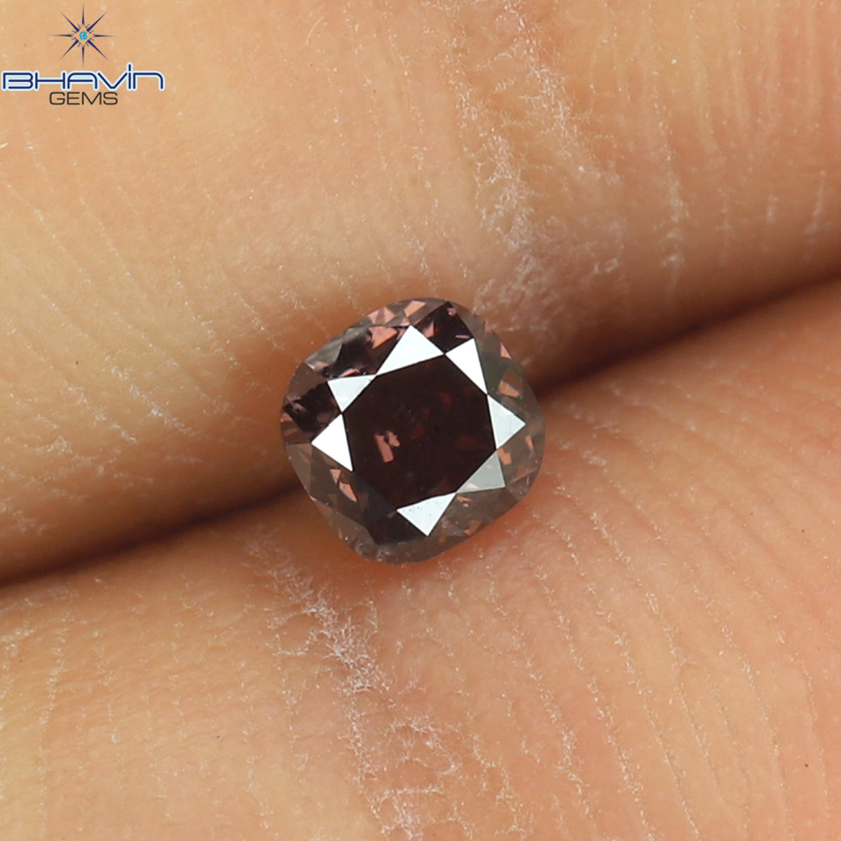 0.26 CT Natural Cushion Diamond Enhanced Pink Color Clarity VS1 (3.59 MM)