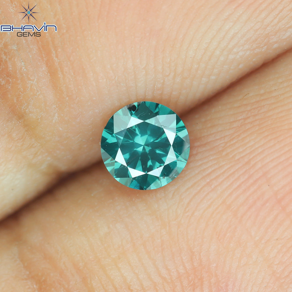 0.30 CT Natural Round Diamond Enhanced Blue Color Clarity SI1 (4.25 MM)