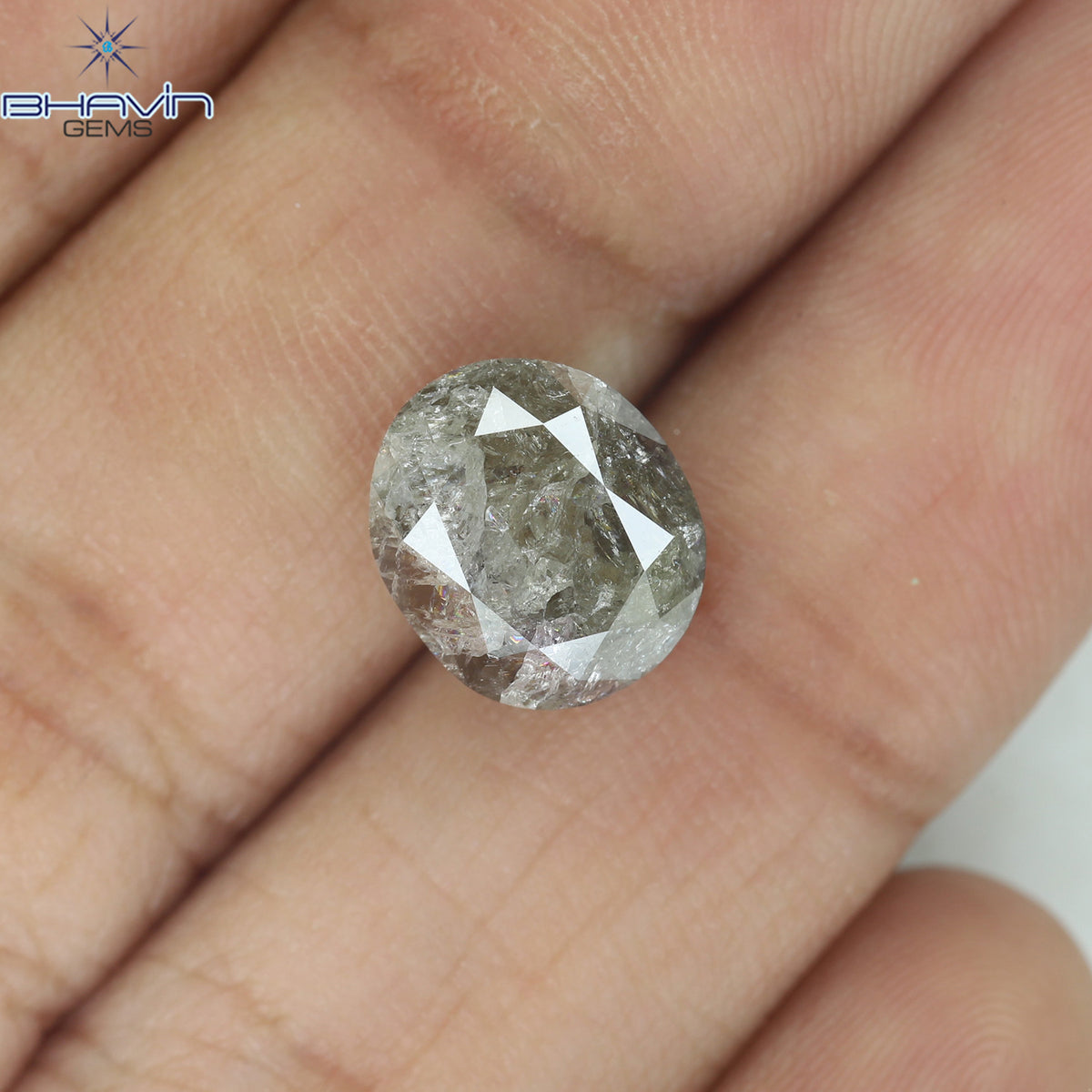 4.92 CT オーバル シェイプ ナチュラル ルース ダイヤモンド ピンク カラー I3 クラリティ (9.76 MM)