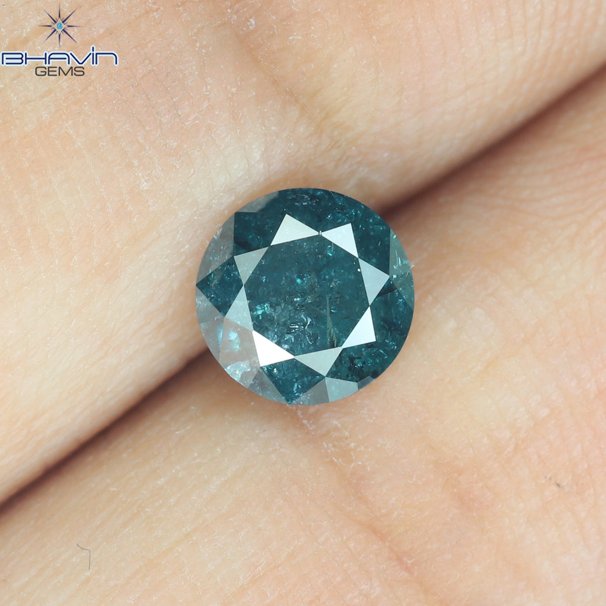 0.74 CT Natural Round Diamond Enhanced Blue Color Clarity I3 (5.76 MM)