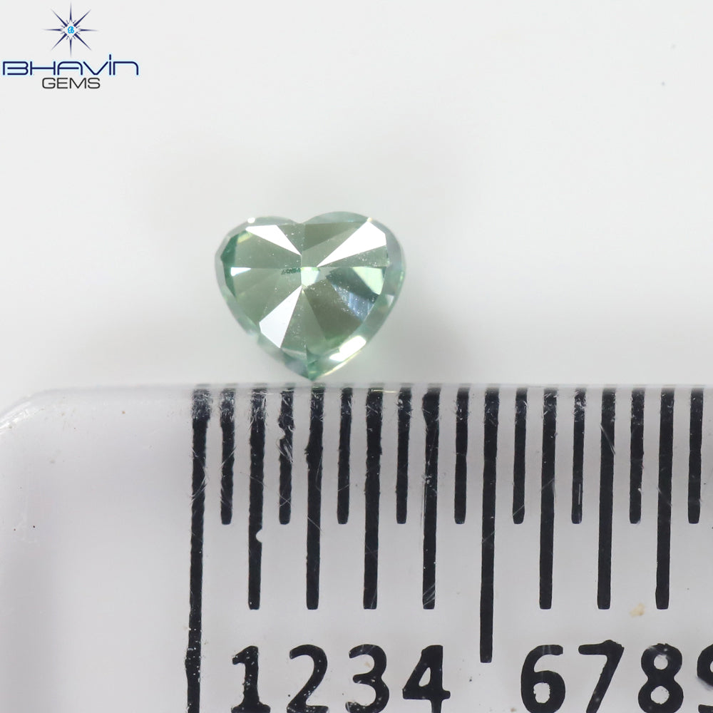 0.15 CT ハート シェイプ ナチュラル ダイヤモンド グリーン カラー VS1 クラリティ (3.26 MM)